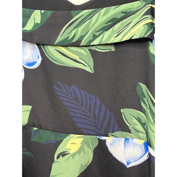 Banana Republic Floral Midi Dress XS Black Blue Boho Resort Style - Picture 12 of 13